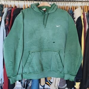 Y2K Nike Faded Distressed Green Hoodie